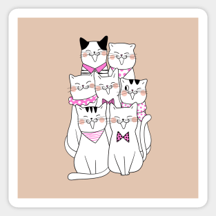 Happy Singing Cat Family Sticker